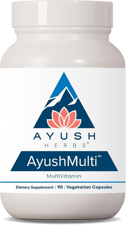 Ayush Herbs Multi, All-Natural High Antioxidant Multivitamin for Women and Men, Active B Vitamin and Chelated Mineral Supplements, Daily Vitamins for Adults, 90 Vegetarian Capsules