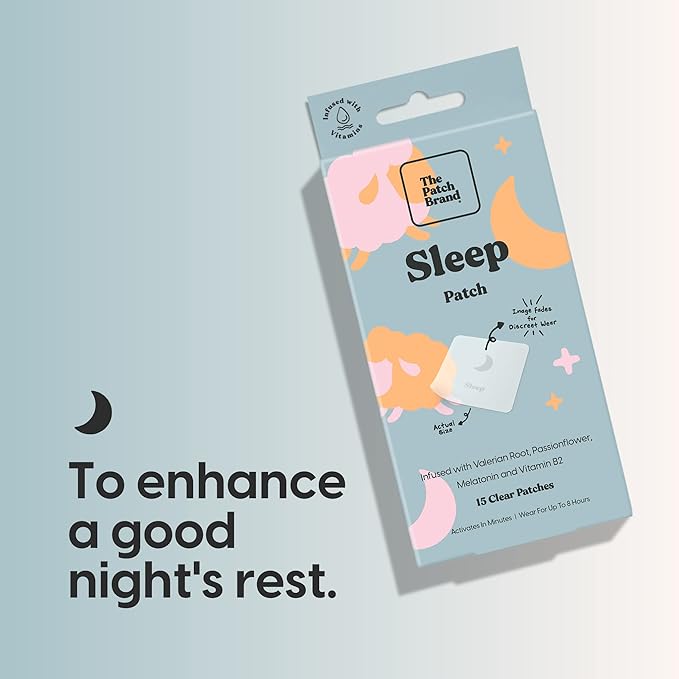 The Patch Brand Sleep Patches | Support Restful Sleep with Melatonin, Valerian Root & B6 | All Natural Vitamins & Mineral Patch Plant Based and Cruelty Free Water Resistant Patches That Last All Night