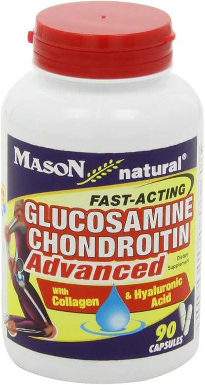 MASON NATURAL Glucosamine Chondroitin, Dietary Supplement Supports Joint, Bone & Cartilage Health, Promotes Flexibility and Helps Provide Pain Relief for Stiff Joints, White, 90 Count