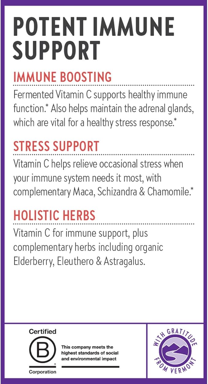 New Chapter® Vitamin C Immune Defense Supplement + Elderberry – Excellent Source of Vitamin C, One Daily Tablet for Healthy Immune Support, Made with Organic Herbs, Non-GMO, Gluten Free, 90 ct