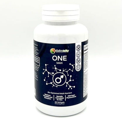 ONE Man Bio-Optimized Multi-Nutrient by Thrivetality | Men's Multivitamin | #1 Physician Formulated | Clinically Proven | Max Tolerability & Absorption | Super Antioxidant Phytonutrients