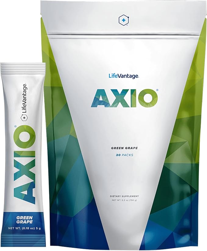 AXIO Regular Energy Drink Powder, Green Grape, 30 Drink Mix Packets, Instant Energy Powder, Energy Supplement in a Drink Mix, w/B Vitamins, DMAE, L-Theanine, Quercetin, Green Tea & Pine Bark Extract