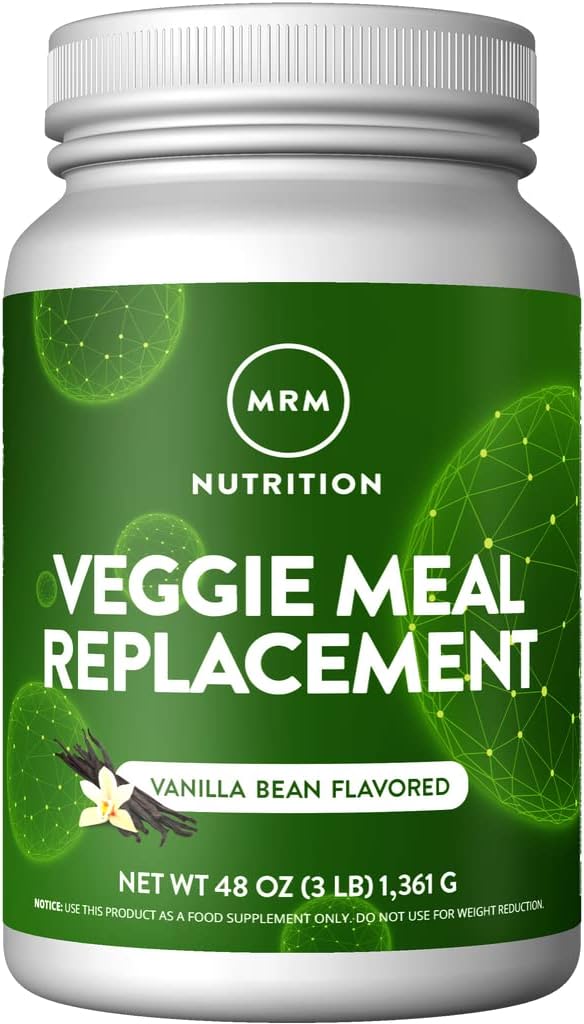 MRM Nutrition Veggie Meal Replacement Protein | Vanilla Bean Flavored | 22g complete plant based protein | Meal on-the-go | Mediate hunger | Balanced macronutrient formula | 28 servings