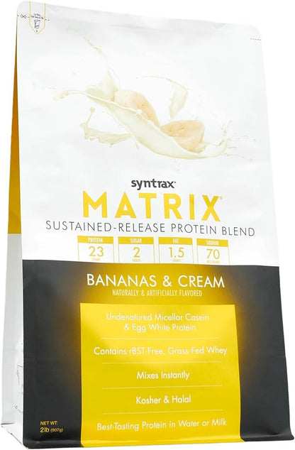Syntrax Nutrition Trophix, Ultra Sustained-Release Protein Blend, Banana Pudding 2 lbs.