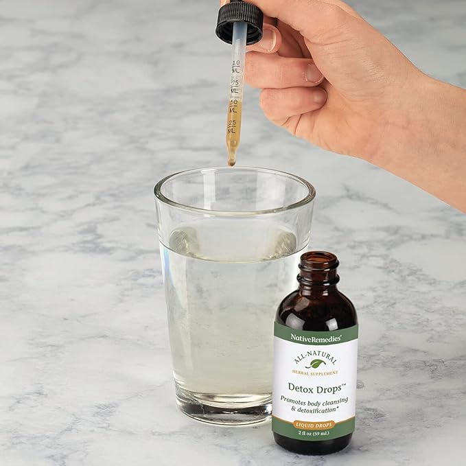 Native Remedies Detox Drops - All Natural Herbal Supplement Promotes Systemic Body Cleansing, Toxin Release and Liver Function and Detoxification - 59 mL
