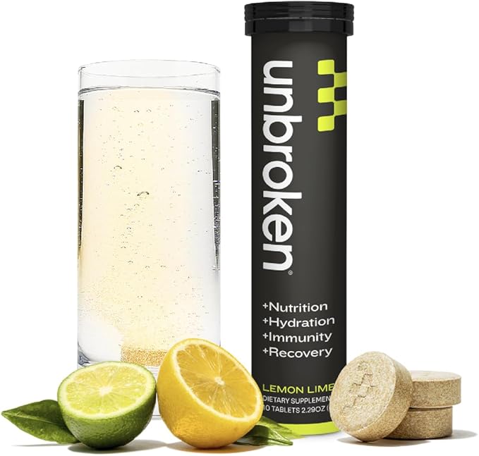 UNBROKEN Amino Energy Tablets with All 9 EAA & BCAA Amino Acids in Free-Form, Amino Acids Supplement for Faster Recovery & Less Muscle Soreness, Post & Preworkout for Men & Women,10 Serv. Lemon/Lime.