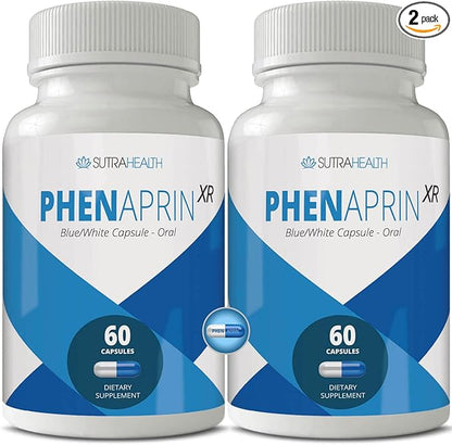 PhenAprin XR Maximum Strength Appetite Suppressant Diet Pills - 2-Pack, Metabolism Boosting, Weight Loss for Women and Men, 120 Blue/White Capsules