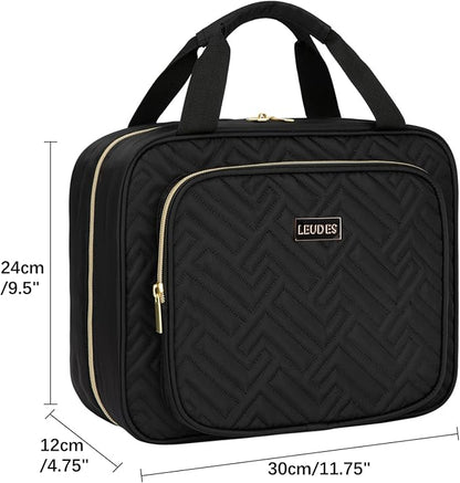 Leudes Travel Pill Bottle Organizer,Medicine Organizer and Storage,Home Medication Bag, Cases,Carrier for Pills,Vitamin,Fish Oil,Supplements for Women and Men (Large, Black)