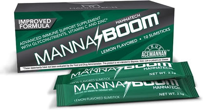 Mannatech Advanced Immune Support Supplement - 150% More Vitamin C, Increased Manapol, Zinc & Glyconutrients for Immunity in MannaBOOM, 30 Slimsticks