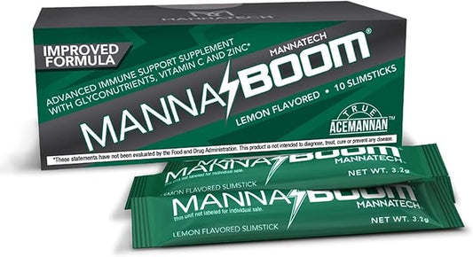 Mannatech Advanced Immune Support Supplement - 150% More Vitamin C, Increased Manapol, Zinc & Glyconutrients for Immunity in MannaBOOM, 30 Slimsticks