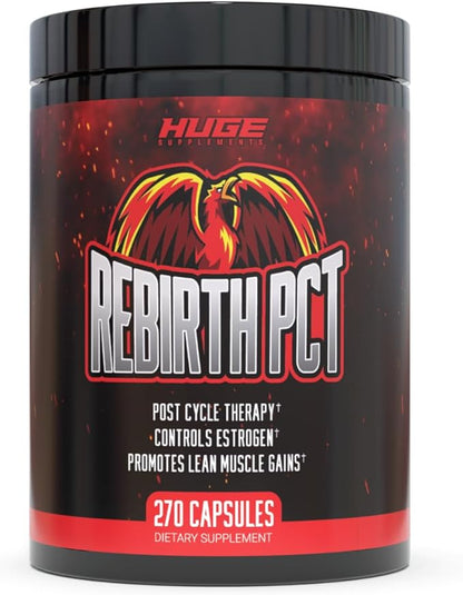 Rebirth PCT Supplement for Men, Most Stacked & Complete Post Cycle Therapy Formula - Science-Backed Ingredients & Optimal Dosages, Supercharge Recovery & Maintain Gains from Your Cycle (270 Capsules)