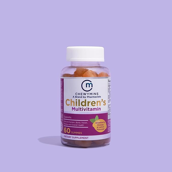 Halal Children's Multivitamin Gummies - Strawberry, Orange, and Lemon Flavor - Non-GMO, Organic, and Vegetarian - Supports Kids' Growth and Development - 60 Gummies