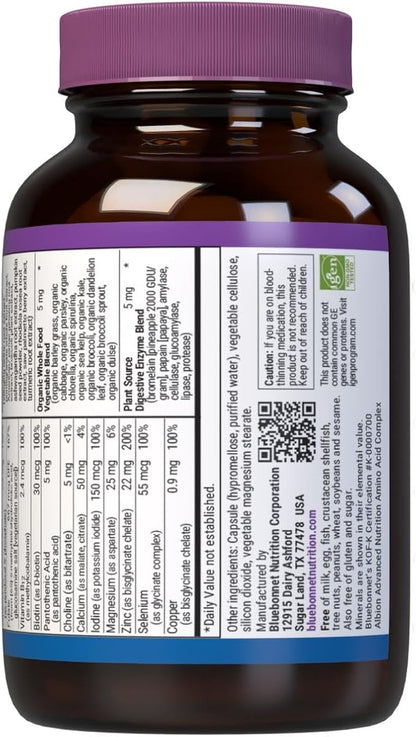 Bluebonnet Nutrition One for Men Whole Food-Based Multiple, Daily Nutrition*, Non-GMO, Vegetarian Friendly, Kosher, Gluten-Free, Soy-Free, Dairy-Free, Iron Free, 30 Vegetable Capsules, 30 Servings