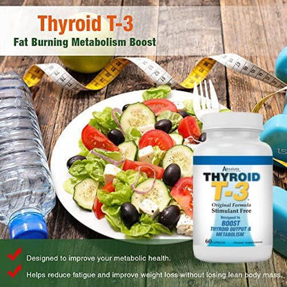 Fat Burning Metabolism Boosting Supplement, Thyroid T-3, 60 Capsules