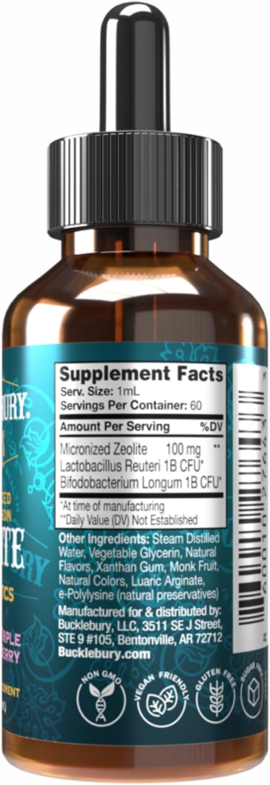 Zeolite for Kids - Delicious Berry-Flavored Zeolite Liquid Suspension with Probiotics - Natural Support for Kids' Health - 2 Fl Oz