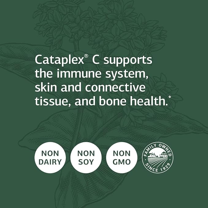Standard Process Cataplex C - Immune Support, Adrenal Support, and Skin and Bone Health Supplement with Vitamin C, Magnesium Citrate, Calcium, Sunflower Lecithin, and More - 90 Tablets