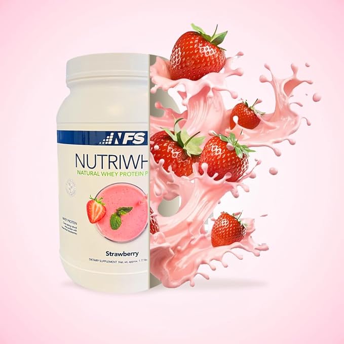NF Sports Post Workout Nutri Whey Protein Powder, Dietary Supplement, Amino Energy, Supports Immunity, BCAA Powder, Helps Fight Stress (Alpine Strawberry Powder, 828g, 23 Servings)