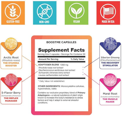 for Her Primary Adaptogen Blend with Rhodiola Rosea, Siberian Ginseng, Suma Root + Lommonik | Adrenal Support, Cortisol Management, Energy Booster**