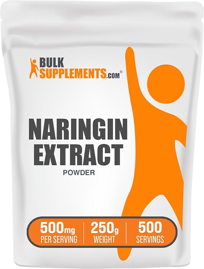 BulkSupplements.com Naringin Extract Powder - Sourced from Citrus Fruit, Naringin Supplement - Herbal Supplement, Gluten Free, 500mg per Serving, 250g (8.8 oz) (Pack of 1)