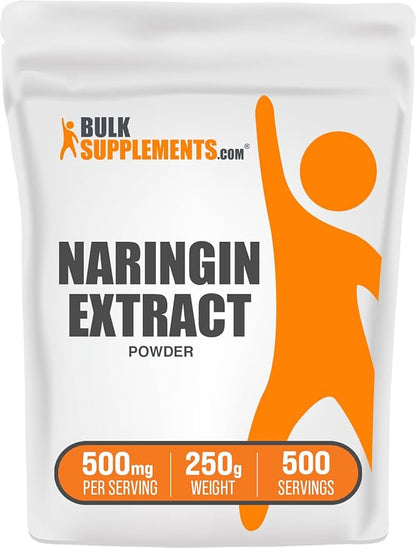BulkSupplements.com Naringin Extract Powder - Sourced from Citrus Fruit, Naringin Supplement - Herbal Supplement, Gluten Free, 500mg per Serving, 250g (8.8 oz) (Pack of 1)