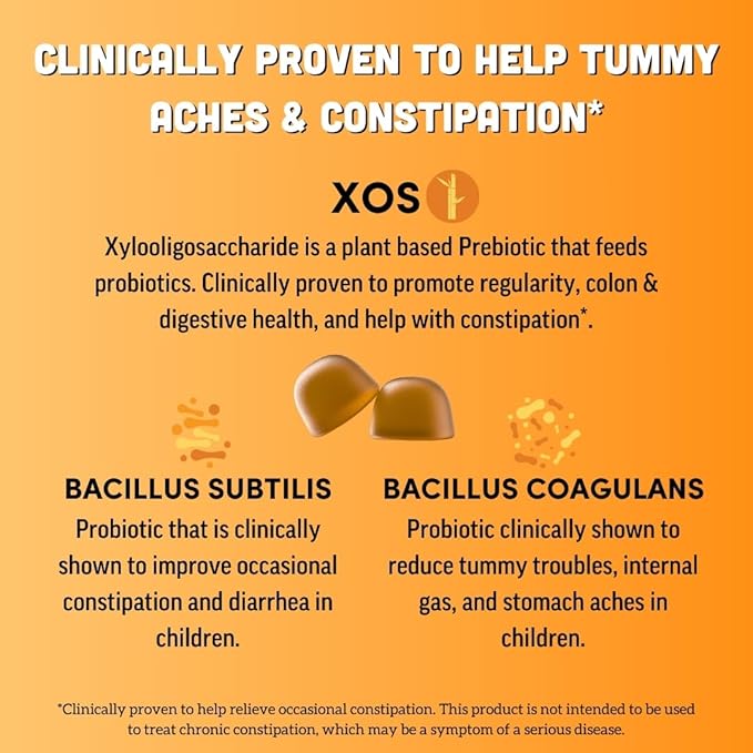Llama Naturals Real Fruit Prebiotic & Probiotic Kids Gummies | No Added Sugar Cane | Vegan Organic Synbiotics | Children Digestion, Toddler Gut Health 2B CFU | 120 ct (2-4 Months) | Peach Mango