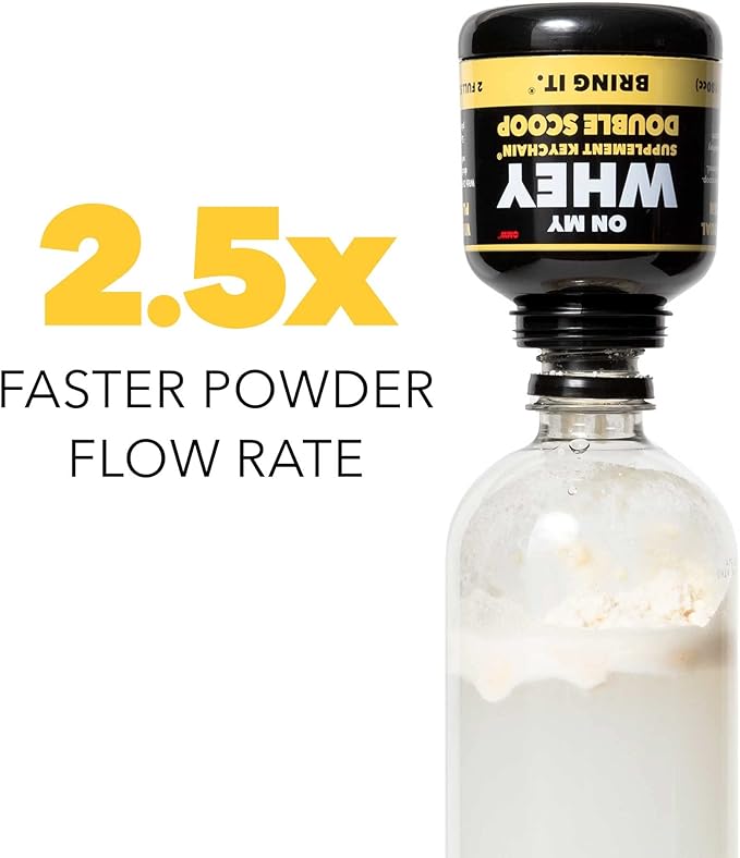 Protein Powder Container To Go - Travel Water Bottle Funnel For Mixes, Portable Pre Workout Supplement Containers & Dispenser Funnels, Mini Preworkout Supplements Holder Keychain Bottles