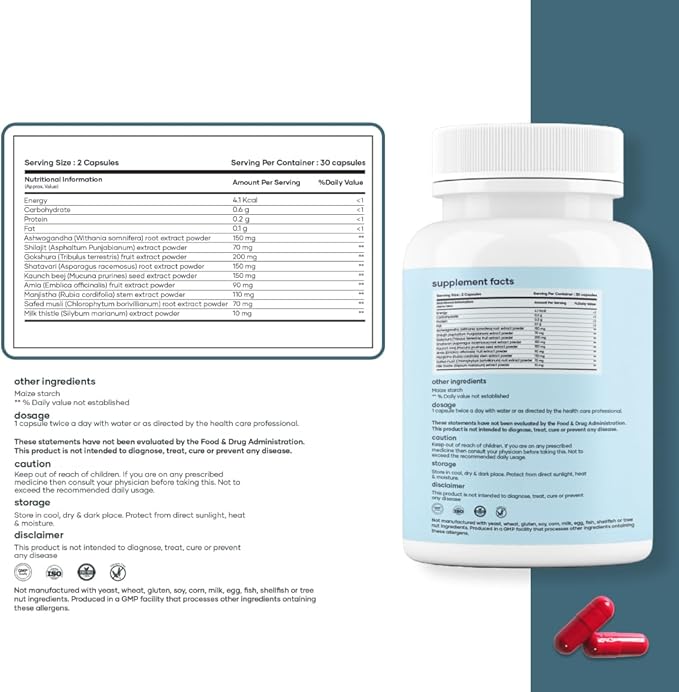 mars by GHC Natural Surge Max Caps - (Pack of 1) | Powered with Shilajit, Safed Musli and 60N | Good Health Company | Overall Well Being