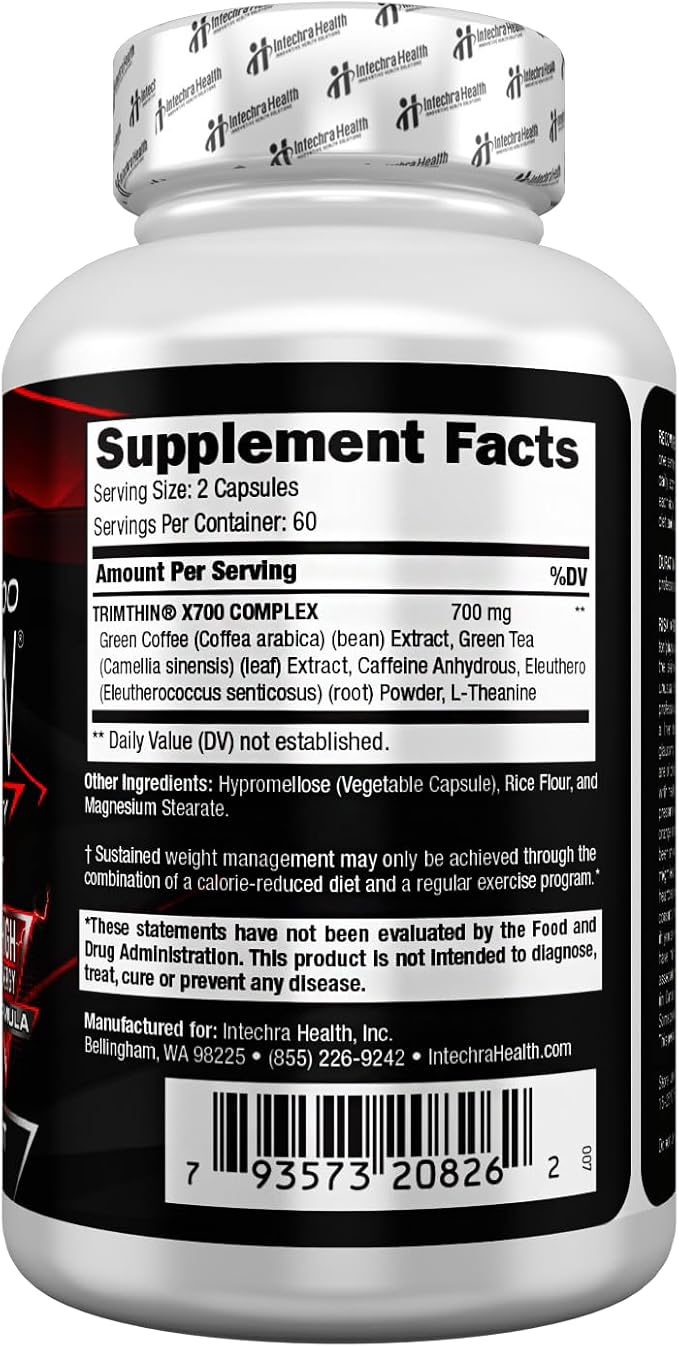 TrimThin® X700 Thermogenic Diet Pills with Maximum Energy Manufactured in USA 120 Capsules