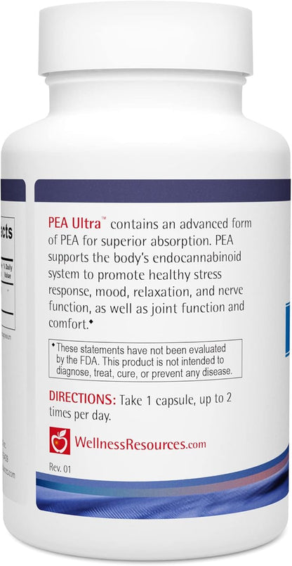 Wellness Resources Pea Ultra with Levagen+ High Absorption Pea for Minor Pain and Discomfort, 300mg Micronized Palmitoylethanolamide (60 Capsules)