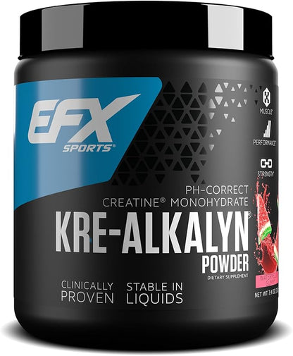 EFX Sports Kre-Alkalyn EFX Powder | pH Correct Creatine Monohydrate Powder Supplement | Strength, Muscle Growth & Performance | 116 Servings (Watermelon Gummy)