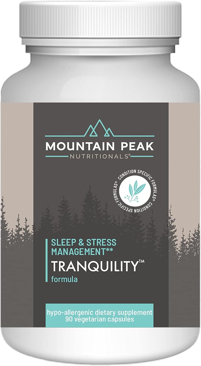 Mountain Peak Nutritionals Tranquility Formula - Supports Brain Health, Sleep & Stress Management - Vitamin B6, Vitamin B12 and Adaptogens - Hypoallergenic Dietary Supplement (90 Vegetarian Capsules)