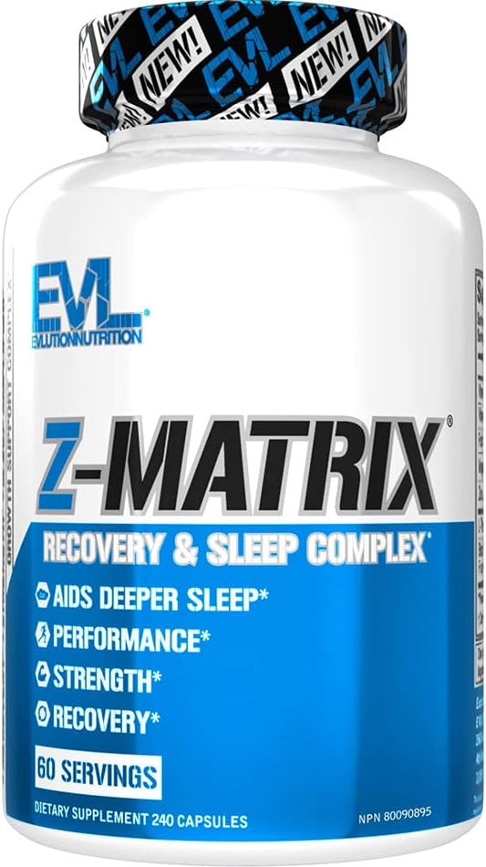 Magnesium and Zinc Post Workout Supplement - ZMatrix Zinc Magnesium Aspartate Muscle Recovery Supplement for Sleep Support and Muscle Health - EVL Post Workout Recovery Bodybuilding Supplement