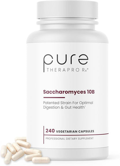 Pure Therapro Rx Saccharomyces 10B - Saccharomyces Boulardii, 10 Billion CFU Per Serving, Patented Strain CNCM I-3799, Probiotic Capsules, Probiotics for Men and Women - 240 Count (Pack of 1)
