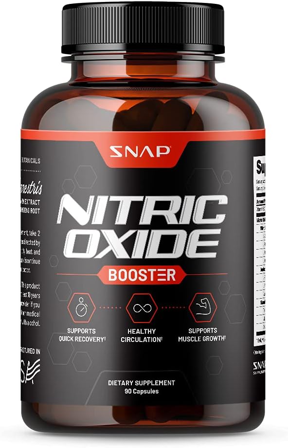 Snap Supplements Nitric Oxide Booster, Support Healthy Blood Pressure, Nitric Oxide Supplements for Men and Women (90 Count)
