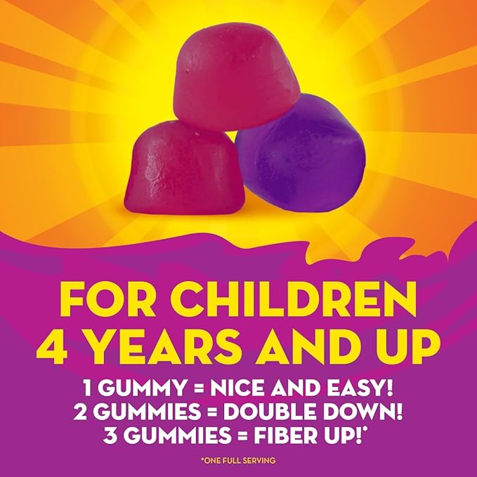 Metamucil Kids Fiber Supplement Gummies, No Sugar Added, 5g Prebiotic Plant-Based Fiber Blend, Mixed Berry Flavored, 120ct Gummies