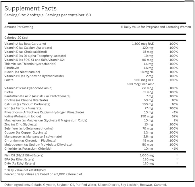 Prematria Prenatal Multivitamin Folic Acid Omega-3 Fish Oil Softgel