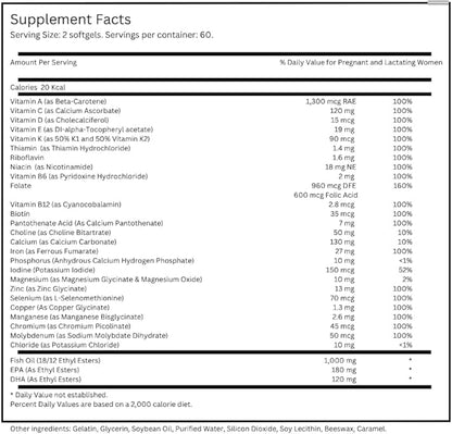 Prematria Prenatal Multivitamin Folic Acid Omega-3 Fish Oil Softgel