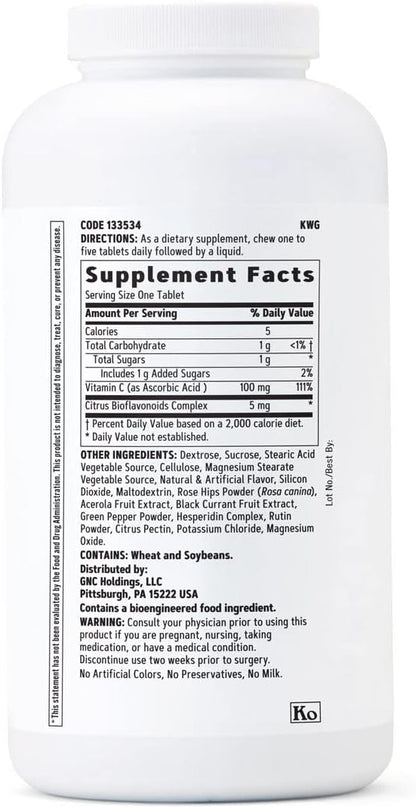 GNC Chewable C 100mg | Provides Immune Support | Mixed Fruit | 360 Count