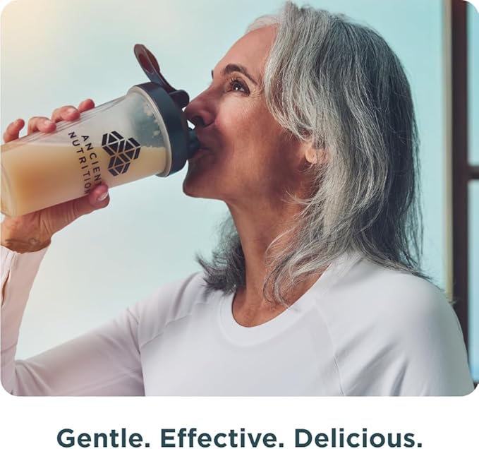 Ancient Nutrition Grass Fed Whey Protein, Vanilla Bean, 23g Protein, 20 Servings, Hydrolyzed Collagen Peptides, Organic Regenerative A2/A2 Milk Protein