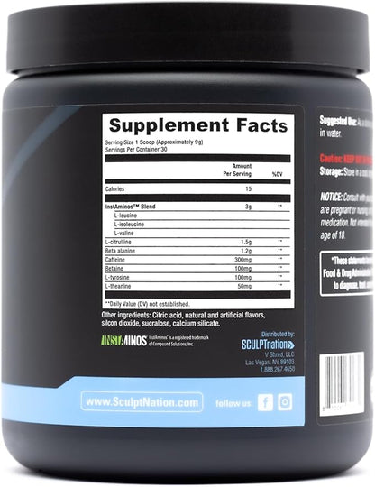 Sculpt Nation by V Shred PreWorkout - Premium Pre Workout Powder with Amino Acids for Ultimate Performance, Endurance, and Energy Support, Blue Raspberry - 30 Servings