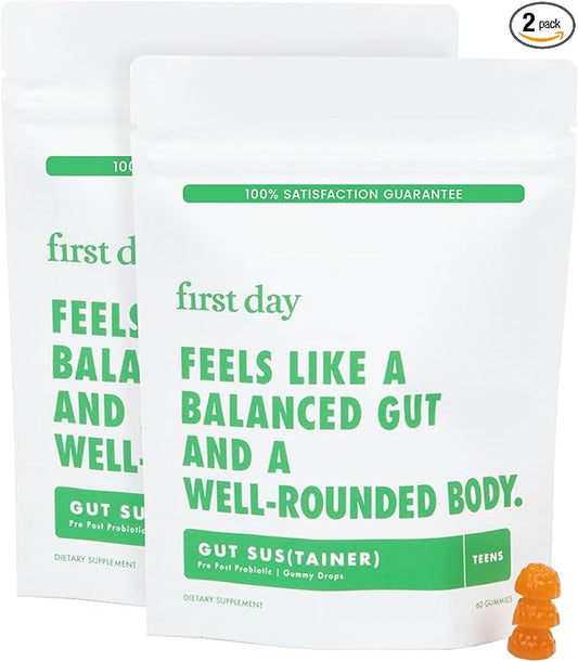 FIRST DAY Teens Tribiotic Gummies – Pre+, Post+, Probiotics & More to Support Growth – 60 Day Supply