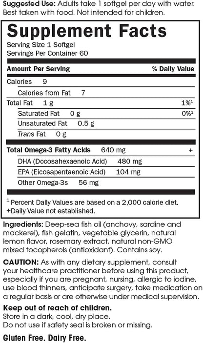 Garden of Life Prenatal DHA Omega 3 Fish Oil - Minami Natural Prenatal, 60 Softgels