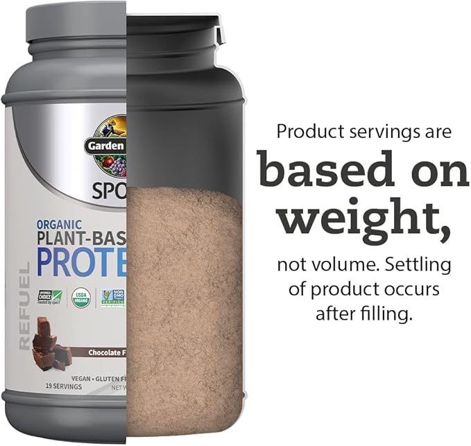 Garden of Life Organic Vegan Sport Protein Powder, Chocolate - Probiotics, BCAAs, 30g Plant Protein for Premium Post Workout Recovery, NSF Certified, Keto, Gluten & Dairy Free, Non GMO, 19 Servings
