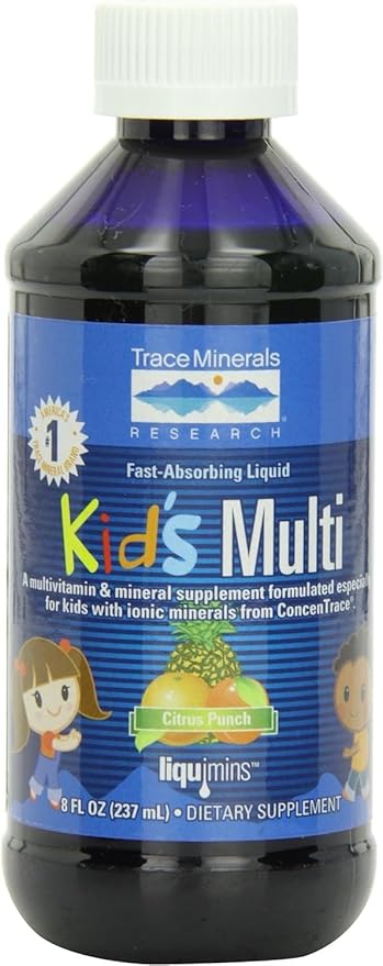Trace Minerals | Kid's Multi Liquid Multivitamin Supplement with Vitamin C, Zinc, & Minerals | Supports Healthy Bones and Immunity | Natural Citrus Punch Flavor | 48 Servings, 8 fl oz (1 Pack)
