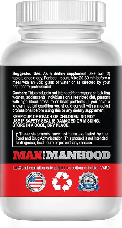Perform- Male Supplement- Men Add 1-3 Inches Fast- All Natural, Lab Tested for Purity- No Banned Substances- 60 Tablets