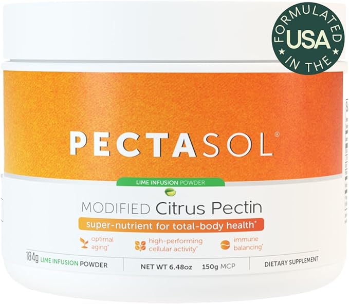PectaSol Modified Citrus Pectin – 184g Lime Powder – Total-Body Health Supplement to Support Heart, Immune System, Inflammation Response & Healthy Aging + Maintain Healthy Galectin-3 Levels