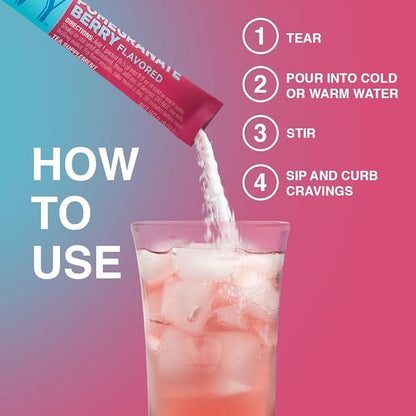 BODi Bevvy Pomegranate Berry Iced Tea Supplement with Fiber, Low-Caffeine Cravings Control, No Artificial Preservatives, Plant-Based, Gluten-Free, Dairy & Soy-Free - 40 Servings