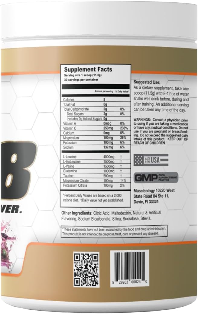Super 8 High Performance BCAA, Electrolyte & Glutamine Blend Formula - Post-Workout Recovery and Muscle Building Supplement, 30 Serving (Maracuya)