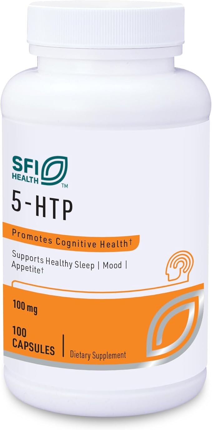 Klaire Labs 5-HTP 100 mg - Hypoallergenic 5-HTP from Griffonia Seed Extract (5-HTP) - Hydroxytryptophan Serotonin Support Supplement to Promote Mood (100 Capsules)