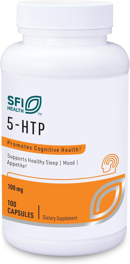 Klaire Labs 5-HTP 100 mg - Hypoallergenic 5-HTP from Griffonia Seed Extract (5-HTP) - Hydroxytryptophan Serotonin Support Supplement to Promote Mood (100 Capsules)